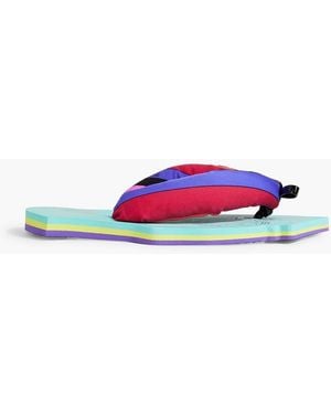 PUCCI Bow-detailed Printed Padded Jersey Flip Flops - Red