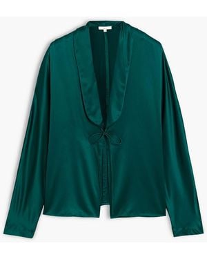 The Sei Silk-Satin Blouse - Green