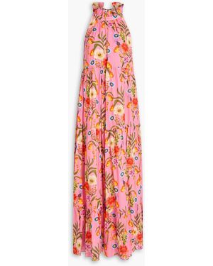 Borgo De Nor Pandora Tiered Floral-Print Cotton Maxi Dress