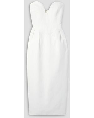 Mara Hoffman Isla Strapless Tm Lyocell And Linen-blend Midi Dress - White