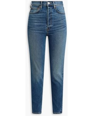 RE/DONE 90S Ultra High Faded High-Rise Skinny Jeans - Blue