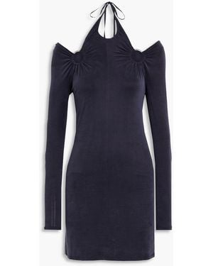Dion Lee Cutout Cupro-blend Mini Dress - Blue