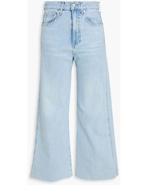 Veronica Beard Taylor Cropped High-Rise Wide-Leg Jeans - Blue
