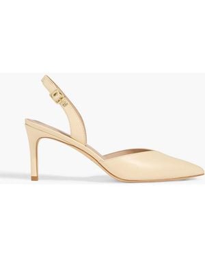 Stuart Weitzman Ryder 75 Leather Slingback Pumps - White