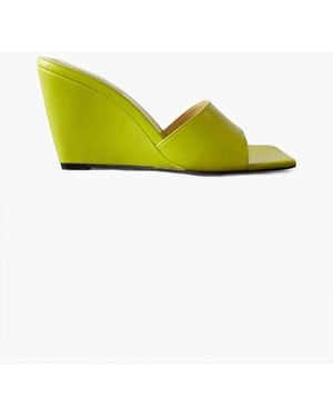 Wandler Gaia Leather Wedge Sandals - Yellow