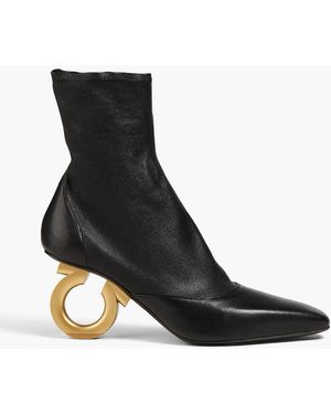Ferragamo Adhar Leather Ankle Boots - Black