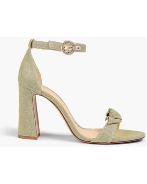 Alexandre Birman Clarita Knotted Lamé Sandals - White