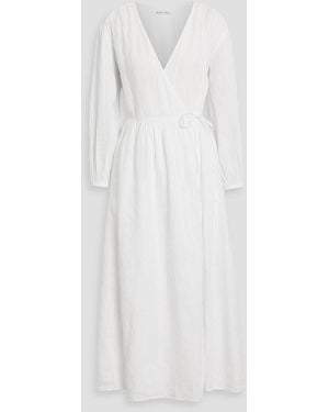 Alex Mill Lauren Linen Midi Wrap Dress - White