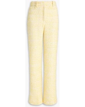 ROTATE BIRGER CHRISTENSEN Sequin-Embellished Tweed Flared Trousers - Yellow