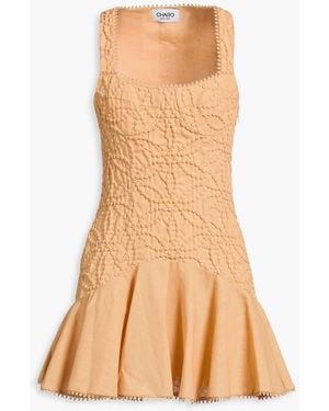 Charo Ruiz Fyssa Ramie-blend Cloqué Mini Dress - Orange