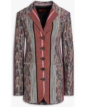 Missoni Metallic Space-dyed Crochet-knit Blazer - Multicolour