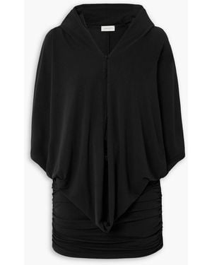 Magda Butrym Layered Stretch-Crepe Hooded Mini Dress - Black
