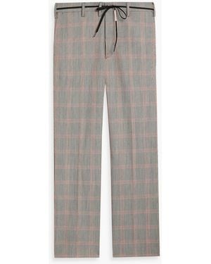 Marni Prince Of Wales Checked Wool-Blend Trousers - Grey