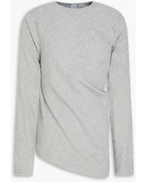 TOTEME Asymmetric Wool-blend Flannel Top - Grey