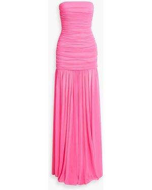 retroféte Adele Strapless Stretch-Mesh Maxi Dress - Pink