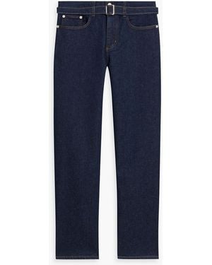 Proenza Schouler Ellsworth Belted High-Rise Straight-Leg Jeans - Blue
