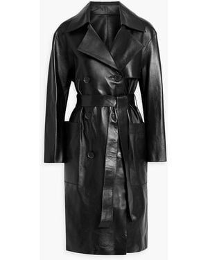 Karl Donoghue Leather Trench Coat - Black