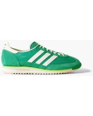adidas Originals Sl 72 Og Suede And Leather-Trimmed Canvas Trainers - Green