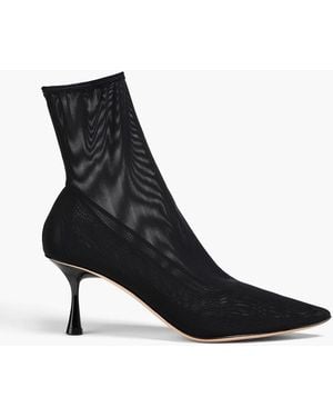 STUDIO AMELIA Razor 70 Stretch-mesh Sock Boots - Black