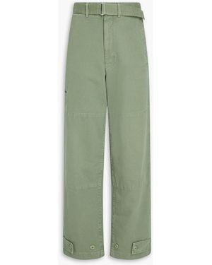 Lemaire Belted Cotton-Gabardine Pants - Green