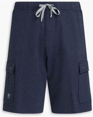 Canali French Cotton-Blend Terry Cargo Shorts - Blue