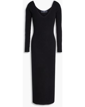 arch4 Bridgewater Ribbed Cashmere Midi Dress - Black