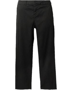 Nili Lotan Montauk Cropped Frayed Stretch-cotton Twill Slim-leg Trousers - Black