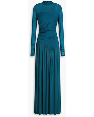 Diane von Furstenberg Kirstie Mesh-Paneled Jersey Maxi Dress - Blue