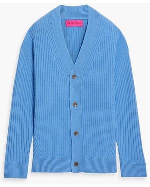 The Elder Statesman Cardigan aus geripptem kaschmir - Blau