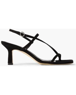 Aeyde Elise Suede Slingback Sandals - Black
