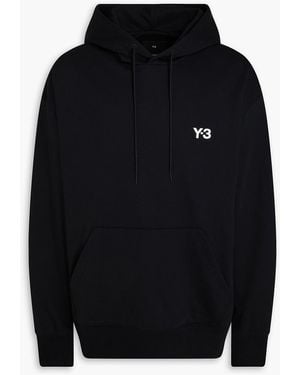 Y-3 Printed French Cotton-blend Terry Hoodie - Black