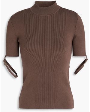 Jacquemus Torre Ribbed-knit Turtleneck Top - Brown