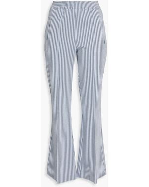 Marni Striped Jacquard-Knit Flared Trousers - Blue