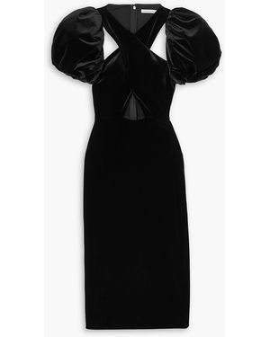 Christopher Kane The Mickey Cutout Stretch-velvet Midi Dress - Black