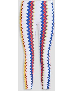 Missoni Cropped Stretch-Knit Leggings - Blue