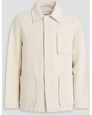 Sandro Cotton And Linen-Blend Drill Jacket - Natural