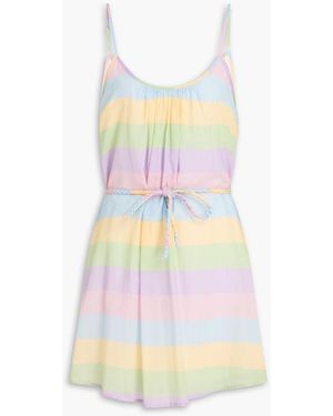 Olivia Rubin Babette Striped Cotton-mousseline Mini Dress - Multicolour