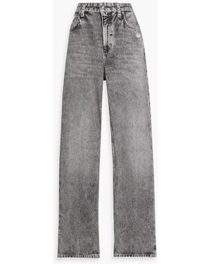 Rag & Bone Miramar Shea Denim-Effect Print Cotton Straight-Leg Pants - Gray