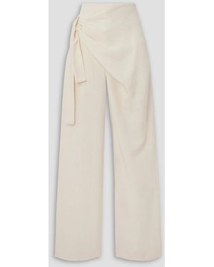 GAUGE81 Carlow Knotted Draped Crepe Wide-leg Trousers - White