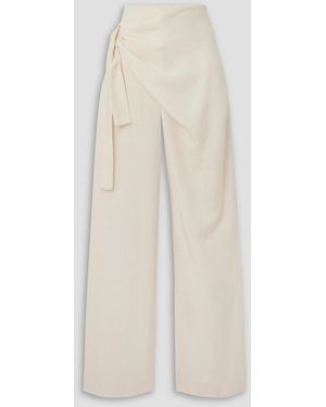 GAUGE81 Carlow Knotted Draped Crepe Wide-leg Trousers - White