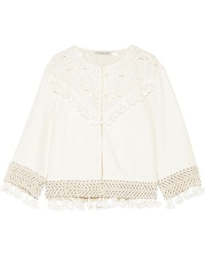 Rachel Zoe Agnes Broderie Anglaise-Paneled Cotton-Blend Matelassé Jacket - White