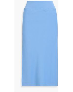 Another Tomorrow Satin-Crepe Midi Skirt - Blue