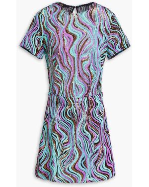 Maje Sequined Tulle Mini Dress - Blue