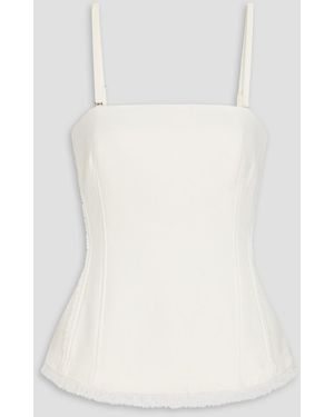 Jonathan Simkhai Theodora Frayed Knitted Top - White