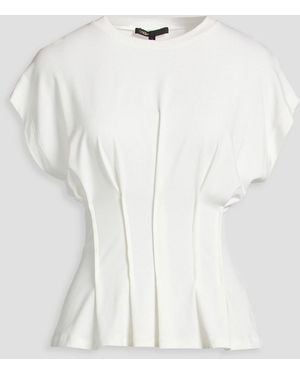 Maje Pintucked Jersey Top - White