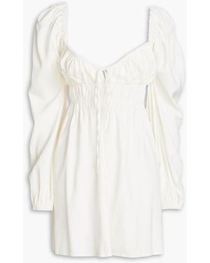 Vanessa Cocchiaro The Annie Gathered Stretch-cady Mini Dress - White