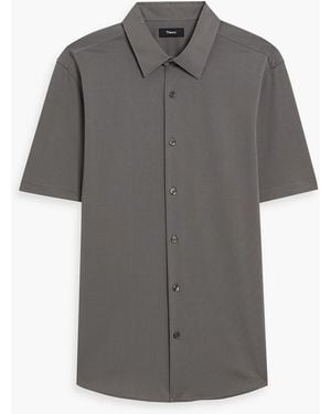 Theory Irving Cotton-Blend Shirt - Gray