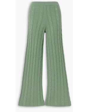Acne Studios Cable-knit Wool-blend Flared Trousers - Green