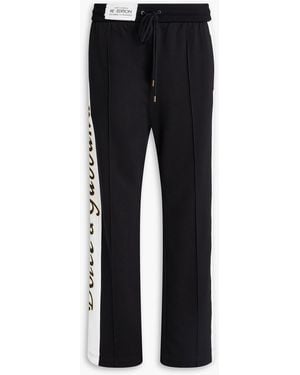 Dolce & Gabbana Embroidered French Cotton-Terry Joggers - Black