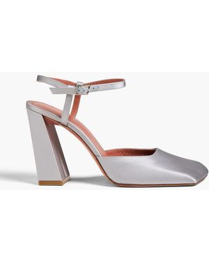 AMINA MUADDI Charlotte Satin Court Shoes - Grey